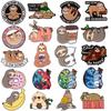 Cartoon Sloth Enamel Brooch Lapel Pin Just Slow Down Coffee Doughnut Banana Snow Mountain Scenery Cute Sloth Metal Badge Jewelry