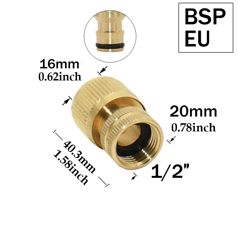 1/2'' 3/4'' 5/8" 1'' Mosiężny kran Szybkie złącze 16mm 20mm Miedziany adapter złączki do węża ogrodowego Pistolet do podlewania Złączki zatrzymujące wodę
