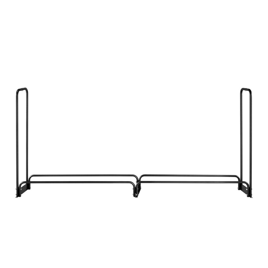 Firewood Rack with Waterproof Cover, 2.57m Outdoor Firewood Holder, 1/2 Cord Storage Metal Log Holder, 299kg Max Weight Capacity, Top Covered,