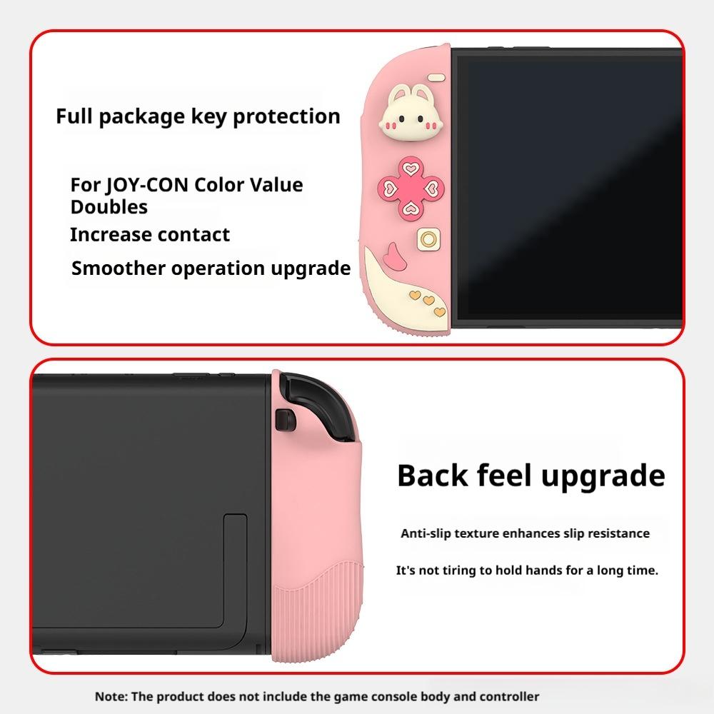 Lovely Protective Case For Switch 2 Kawaii Pink Protective Shell Compatible Console Back Cover And Silicone Handle Case Sweet
