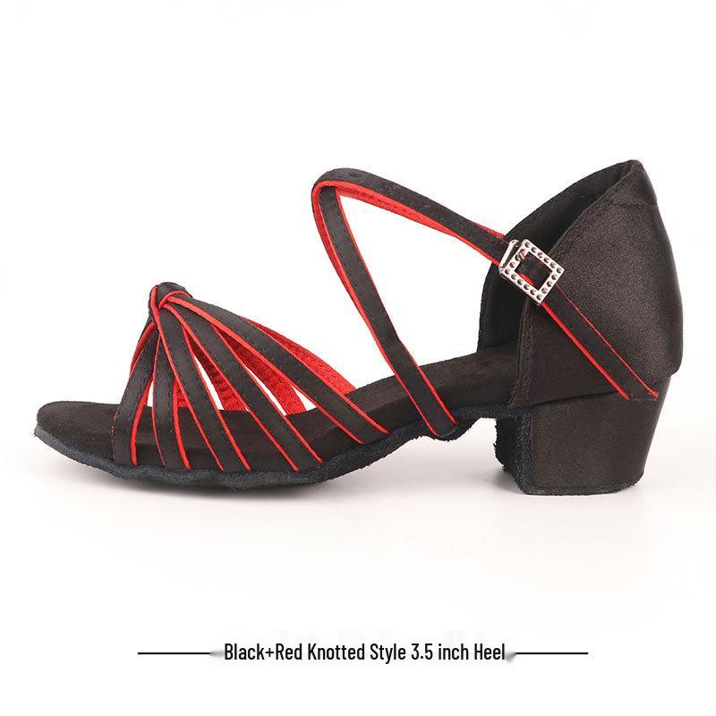 Professional Latin Dance Shoes for Girls and Adults - Mid To Flat Heel, Exam-Level Cha-Cha Shoes, White