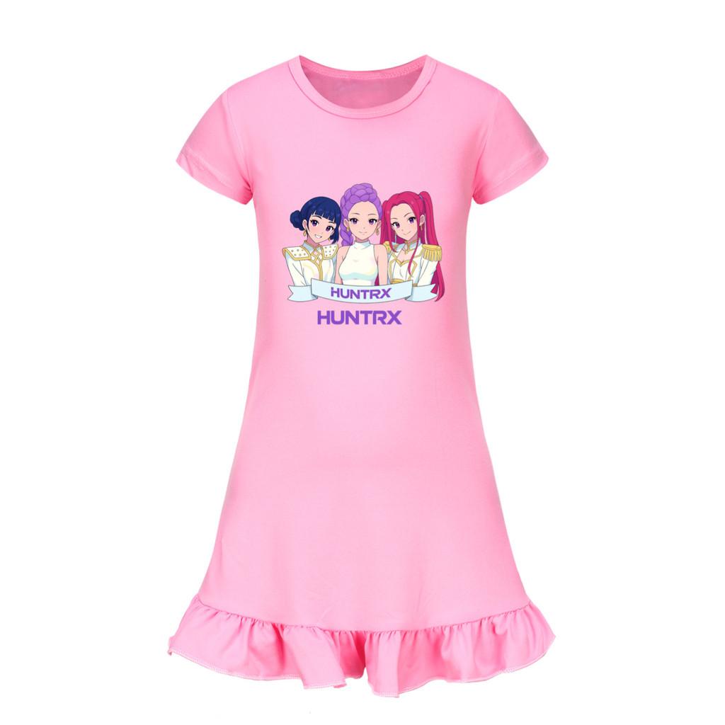 5026 Kids Girls Mira Zoey Rumi Printed Ruffle Short Sleeves Casual Dress