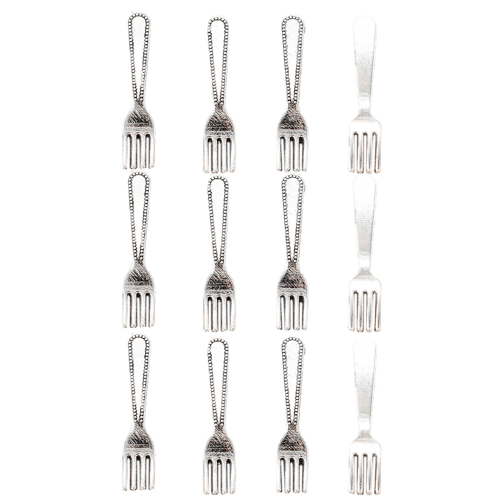 

1:12 Scale Tableware Ложка Вилка Ножи Ролевые игры Детская столовая посуда Кухня Реалистичные кукольные домики Кулинарные столовые приборы 7