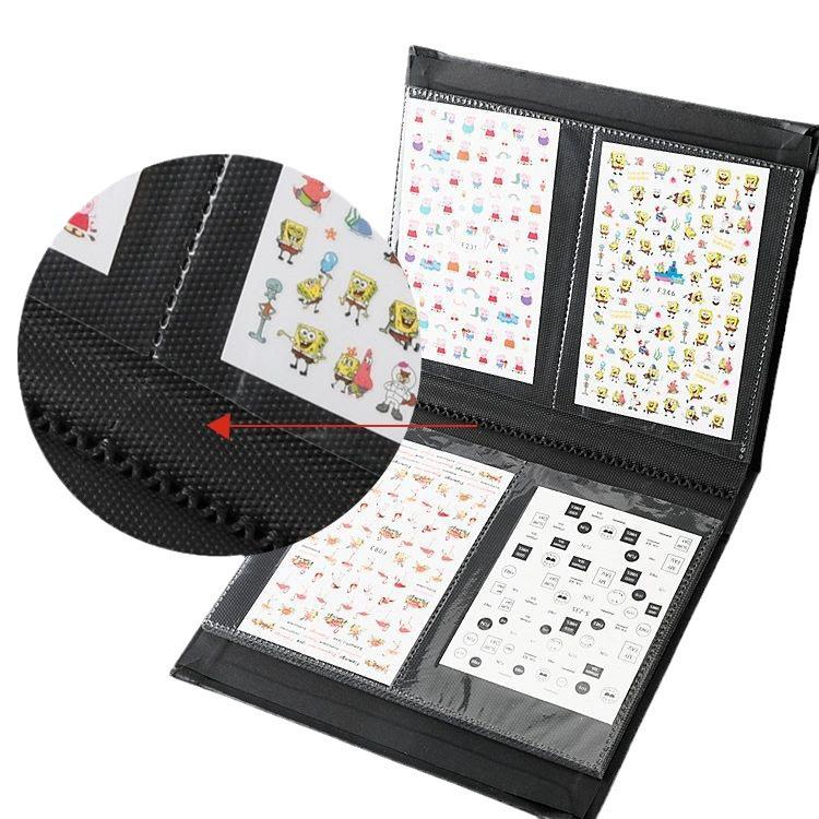 Libro Organizer in Ecopelle PU per Adesivi per Nail Art Minimalista Giapponese