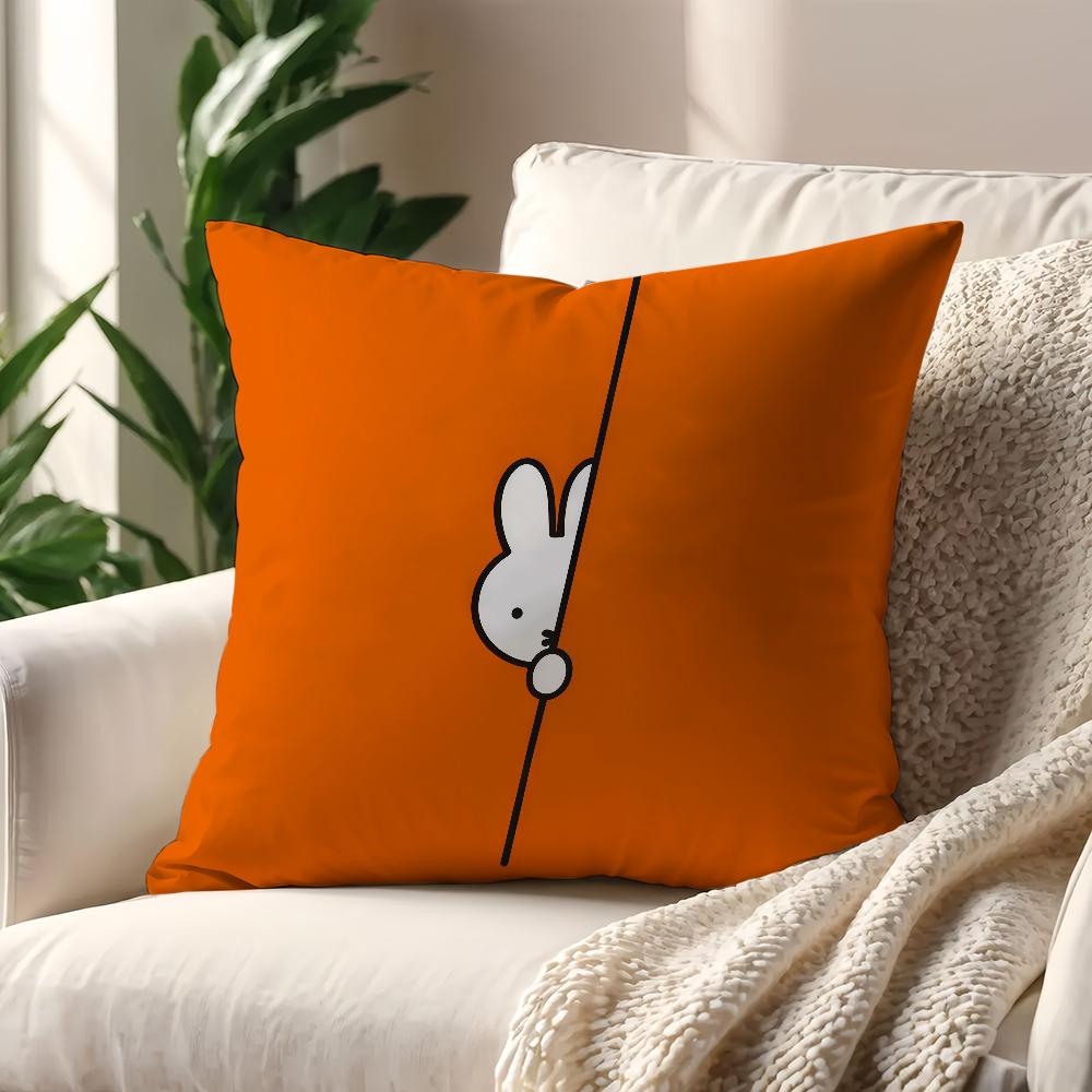 Kawaii MMiffy cushion cover For Pillow Printing Sofa Decoration Home Car Room Coffee Shop Office Nordic Simplicity