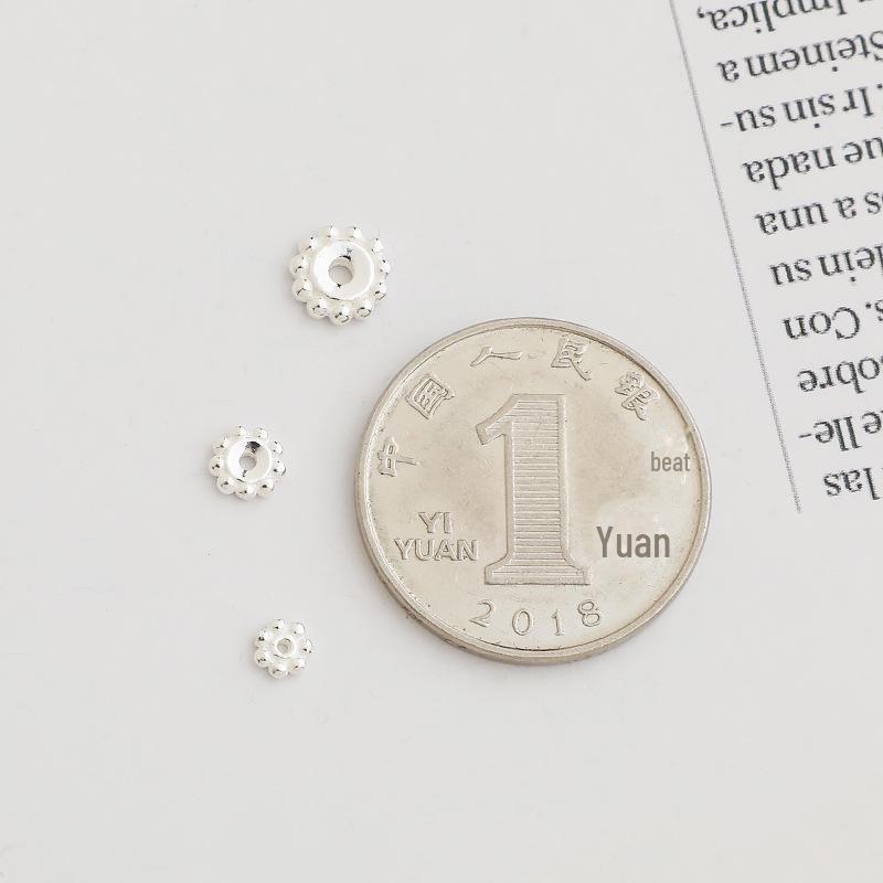 S925 Silver Gold-Plated Round Bead Spacer for DIY Bracelets and Jewelry Accessories