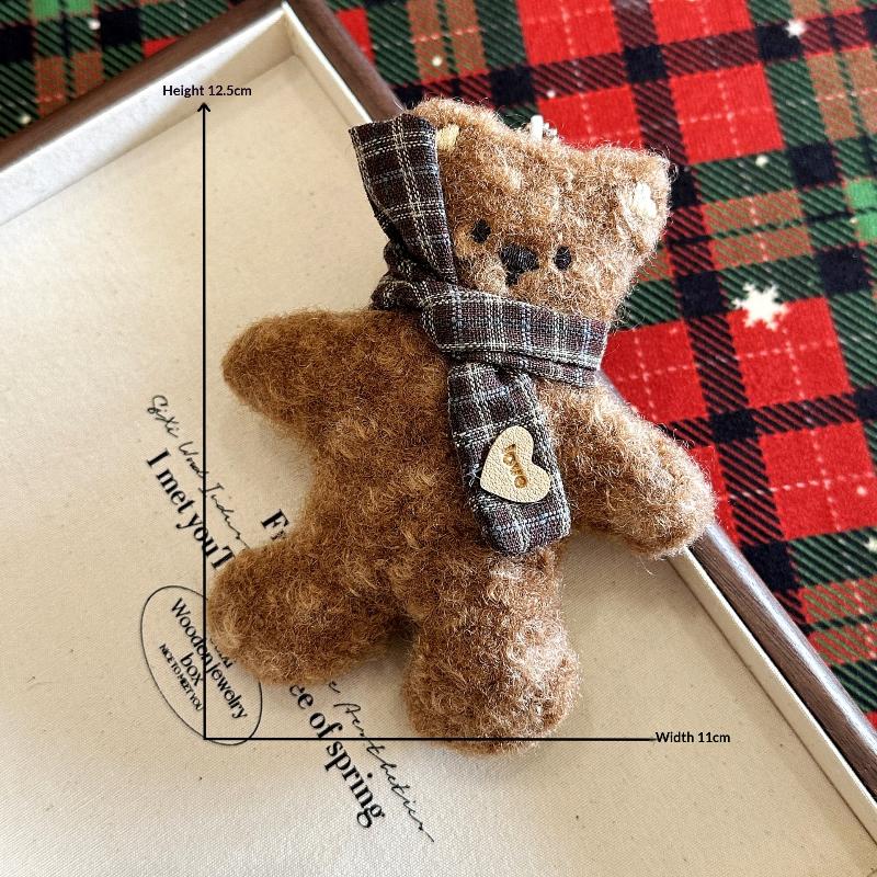 Cute Cartoon Plush Dirty Little Bear Doll Pendant Keychain Kawaii Ins Style Bear Backpack Decoration Pendant Accessories Gift