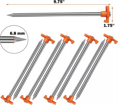 20 STÜCK/SET Zeltnägel Heavy Duty Wiederverwendbare Zeltnägel Heringe Multifunktionale Metall-Zeltspikes Boden für Campingplatz 10 Zoll