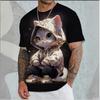 Sunset Ocean Pattern T-Shirt For Men Colorful Clouds 3D Print Tees Summer Casua