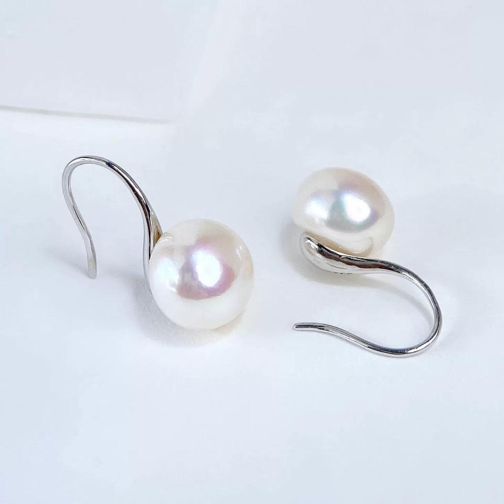 Zhuji Mantou-Shaped Freshwater Pearl S925 Silver High Heel Earrings