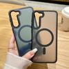 Luxury New Matte Translucent Business Phone Case for Samsung Galaxy S25 S24 Ultra S23 S22 Plus S20 S21 FE Magsafe Magnetic Cover