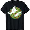 Ghostbusters Classic Logo Christmas Wreath Graphic T-Shirt T-Shirt
