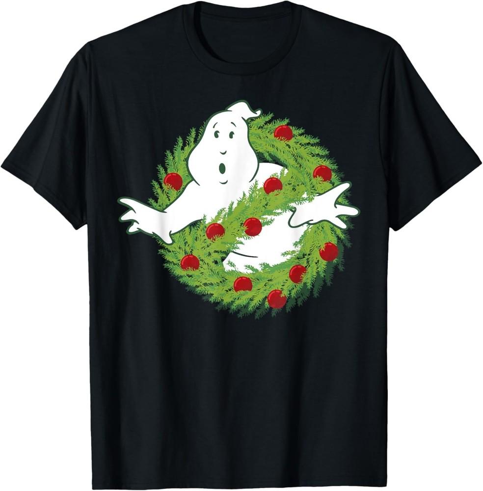 

Ghostbusters Classic Logo Christmas Wreath Graphic T-Shirt T-Shirt M