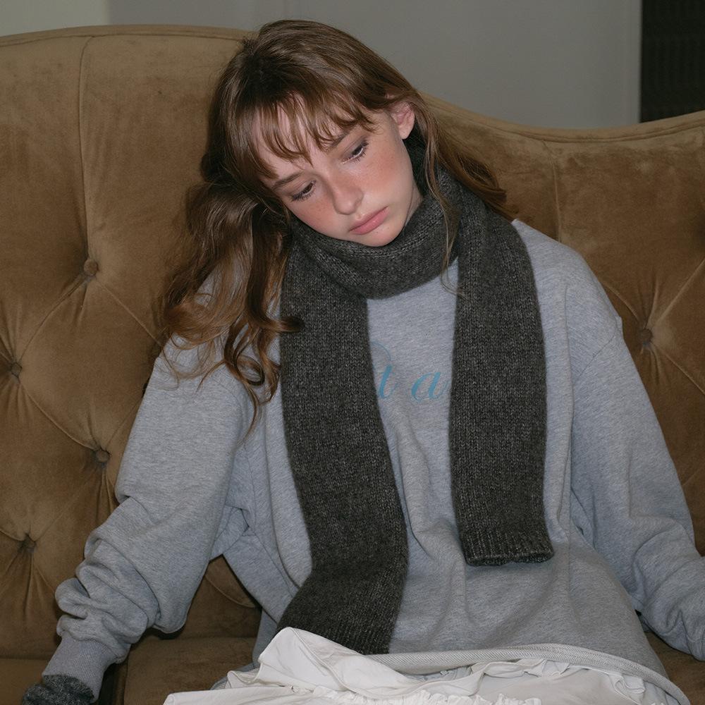 Wool Scarf for Men and Women Winter Simple Gray Soft and Warm Woolen Scarf