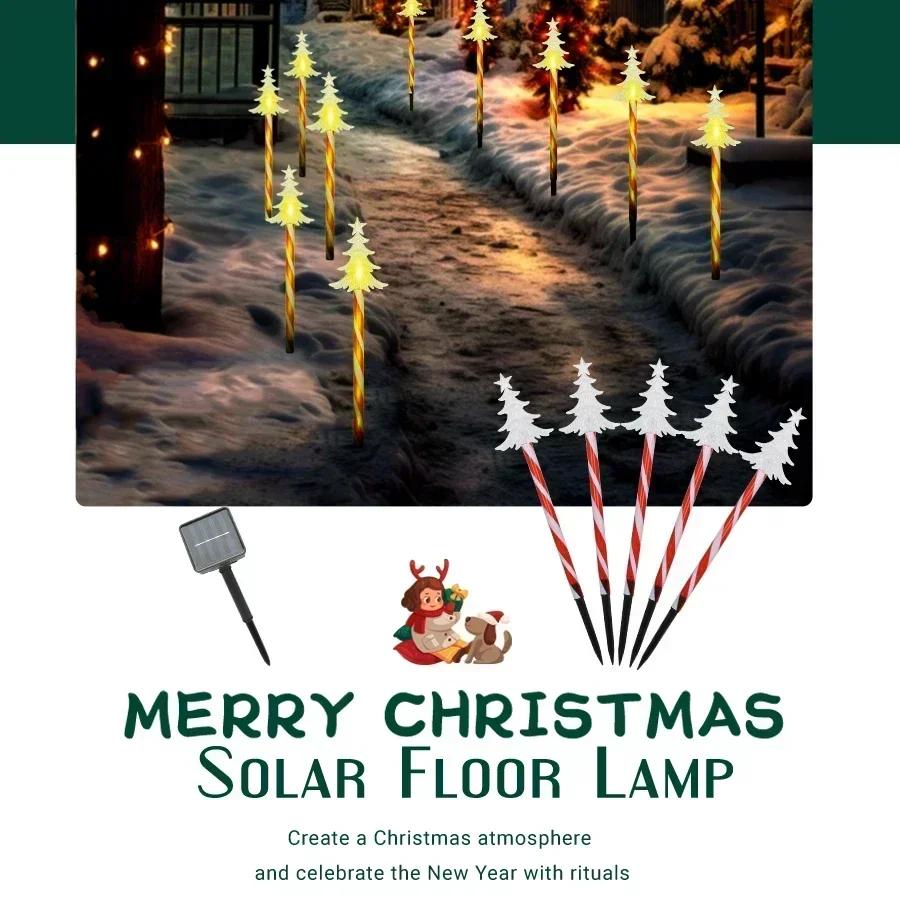 Outdoor Solar Christmas Lights Christmas Snowflake Star Solar Powered Lawn Garden Light Set Of 5 Waterproof Pathway Stake Lights