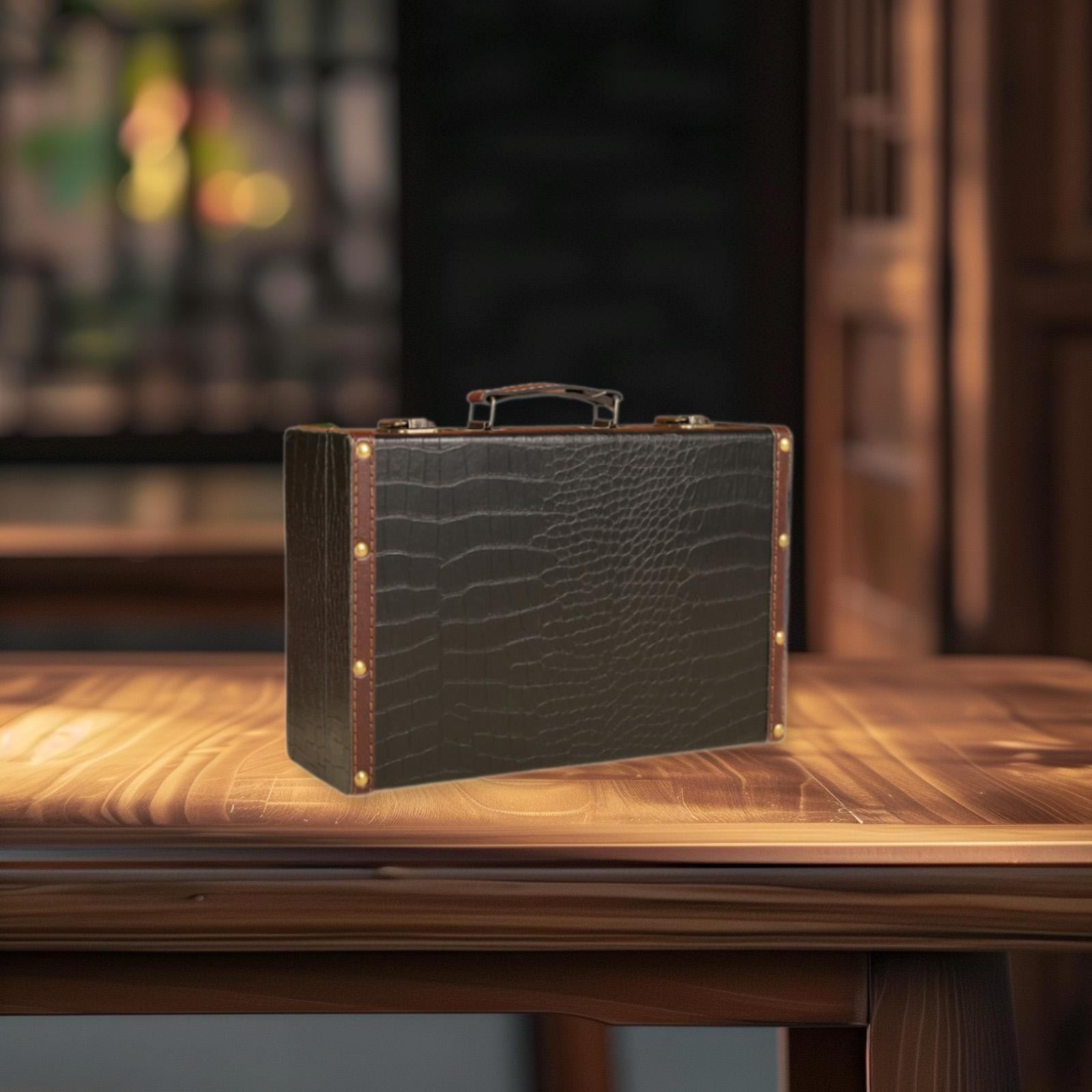 

Настольный ящик для хранения косметики, сундук для памятных вещей, ожерелья, кольца, серьги чёрный