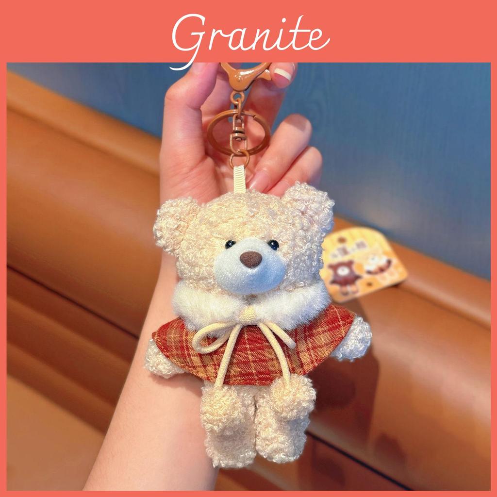 Adorable Cloak Bear Plush Keychain With Checkered Cape Design For Collectors And Gifts
