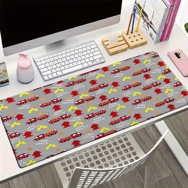 fire truck Theme Mouse Pad, Non Slip Rubber Base, Multifunctional Office & Home Decor, Perfect for Workspace Personalization.