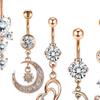 8 Stück Bauchnabelringe Körperpiercing Schmuck Strasssteine für Frauen Geschenk