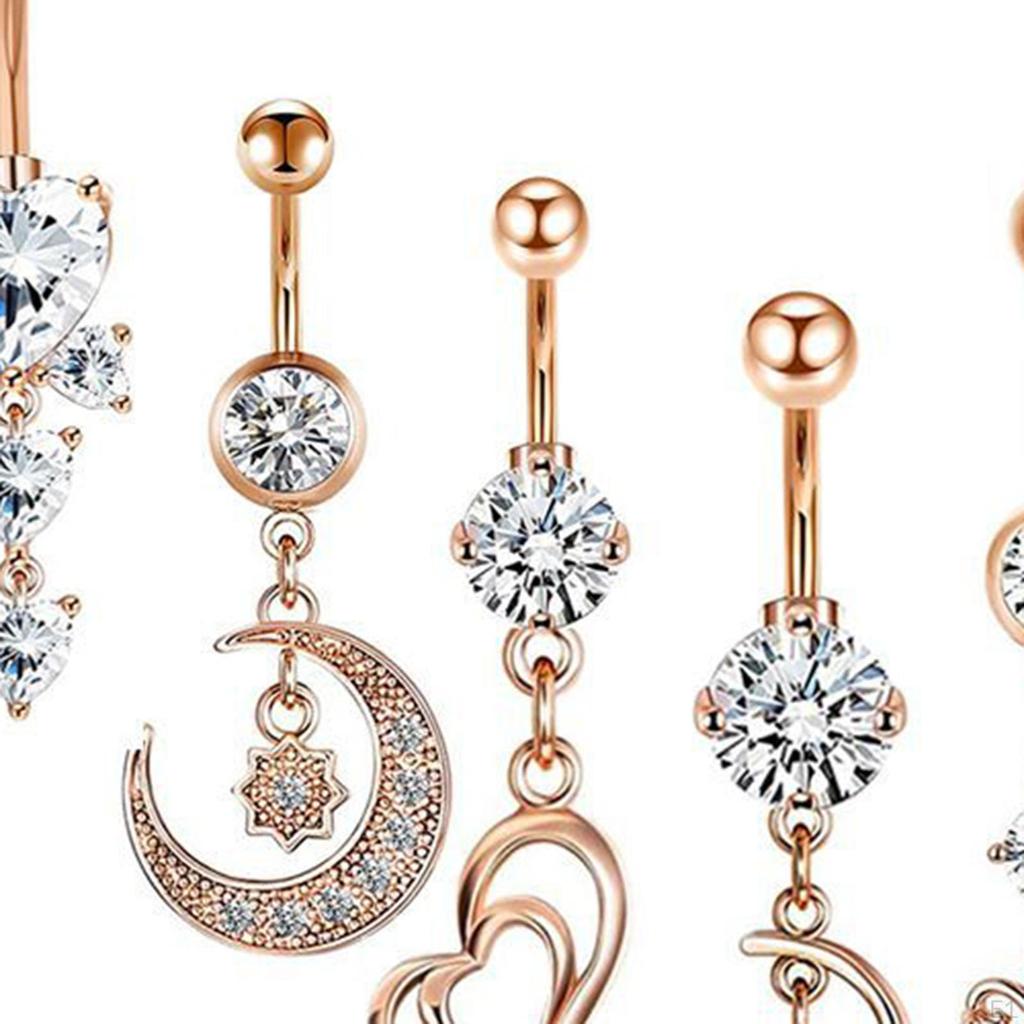 8 Stück Bauchnabelringe Körperpiercing Schmuck Strasssteine für Frauen Geschenk
