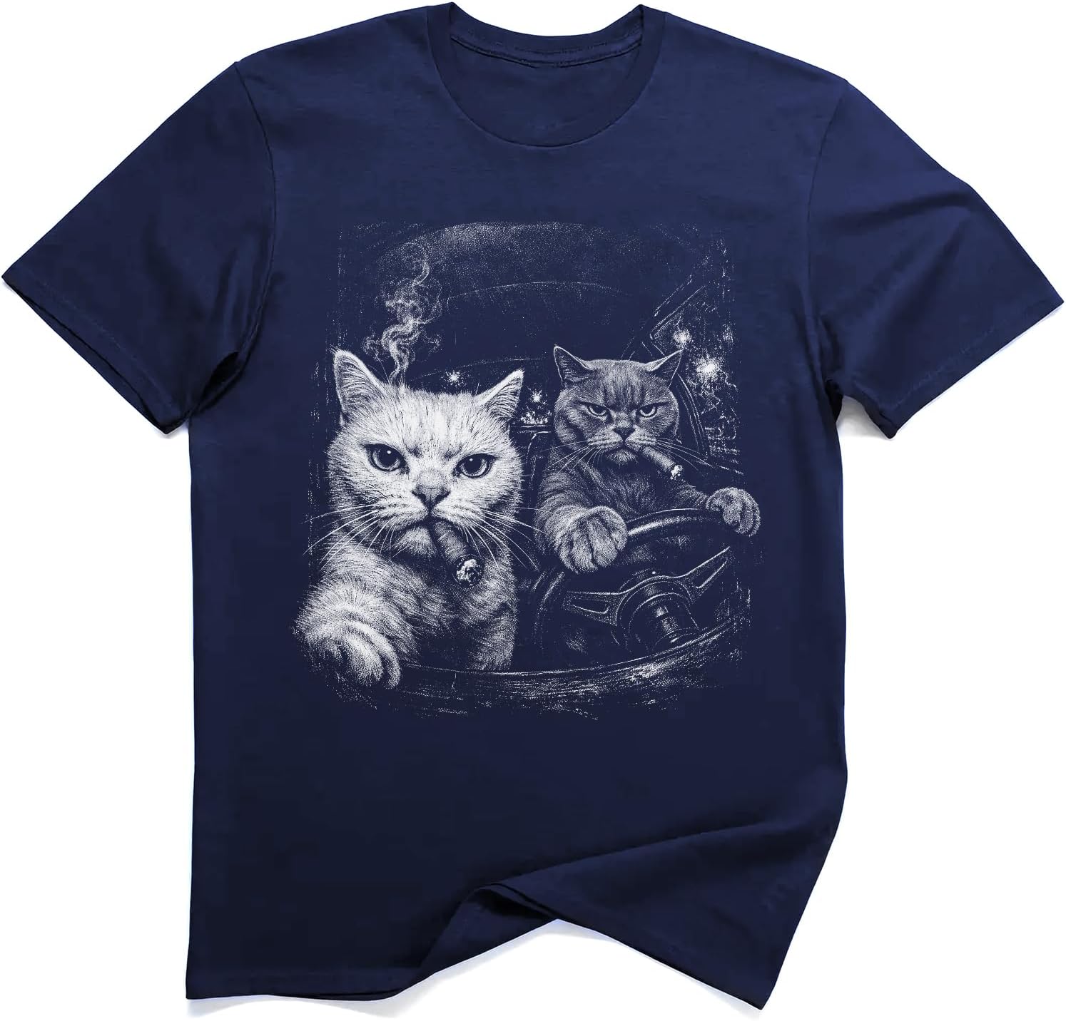 Gangster Cats Mafia Smoking Cigar Streetwear Vintage T-Shirt S