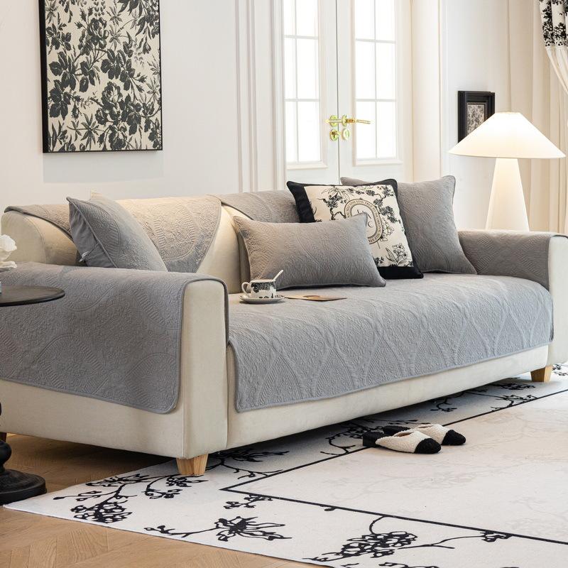 Cotton Sofa Cushion Cotton Fabric Non-Slip Simple Universal Chinese Sofa Cover Cover Cloth Cushion