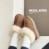 Kids Winter Snow Boots Girls Boys Warm Faux Suede Ankle With Real Wool Lining Soft Sole Toddler To Teen