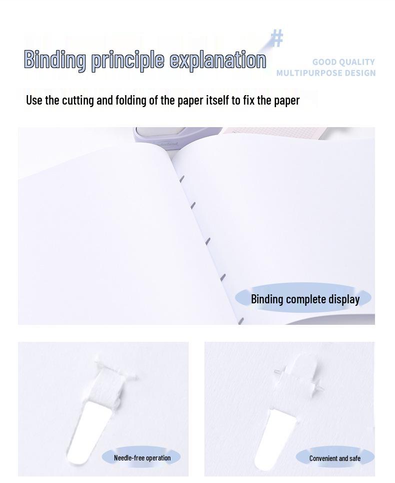 Kedeyou 5399 Kompakt Zımbasız Zımba - Öğrenciler İçin Enerji Tasarruflu Ciltleme Aracı