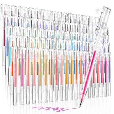 DUULEMANG Glitter Pen Set Gel Pastel Gel Pens for Doodling 100-Color - Water-Based Pens, Colors, Coloring, DIY, Planners, Kids, Sketching,