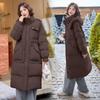 Women's High-End Extra Long White Duck Down Hooded Coat with Large Pockets - YJ6852