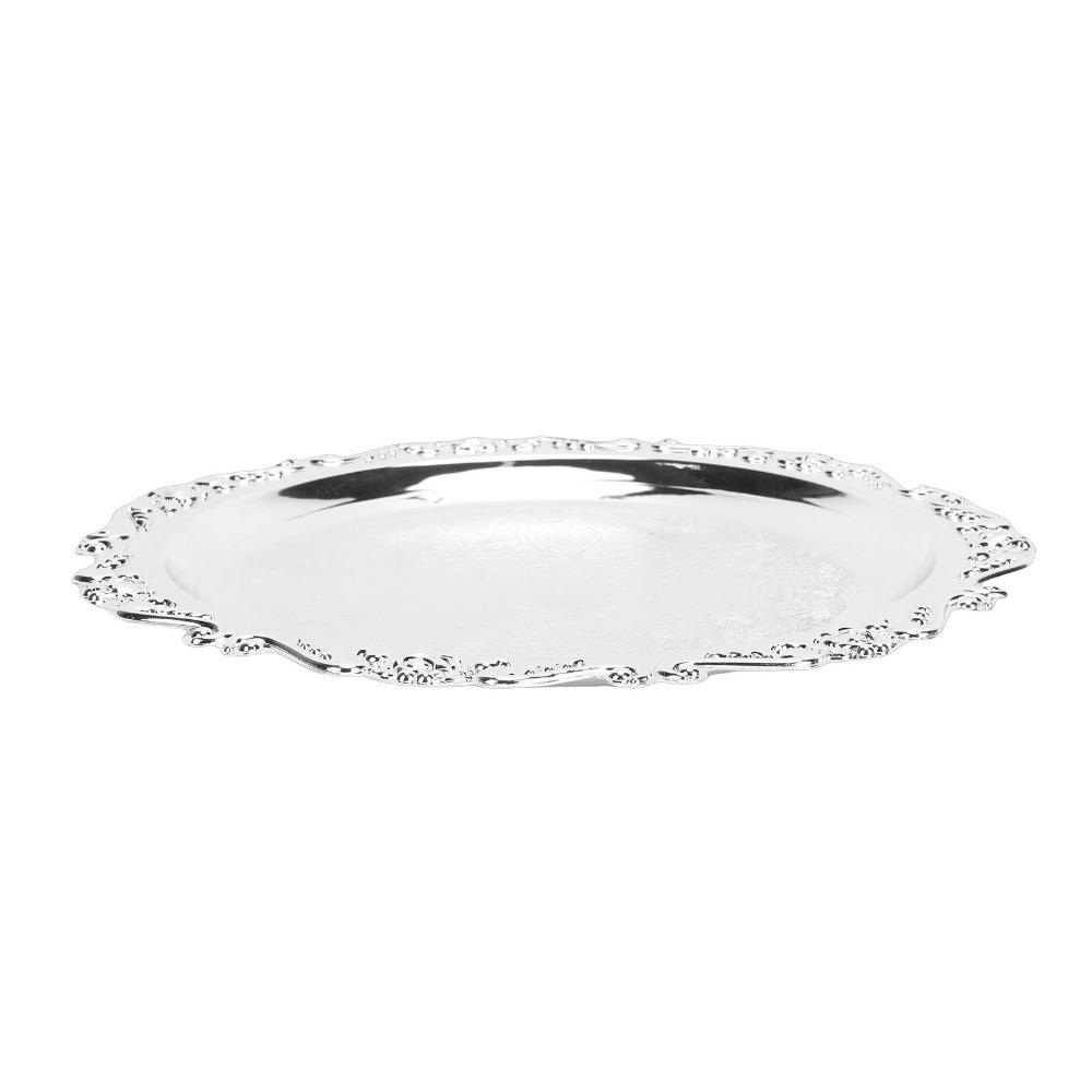 Solid Metal Mini Tray Retro Embossed Carved Desktop Organizer Serving Dish Cosmetic Placement