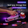 Car Seat Gap Organizer with LED Ambient Light Cup Holder Storage Box and 30W Dual USB Charging for Front Console Accessories