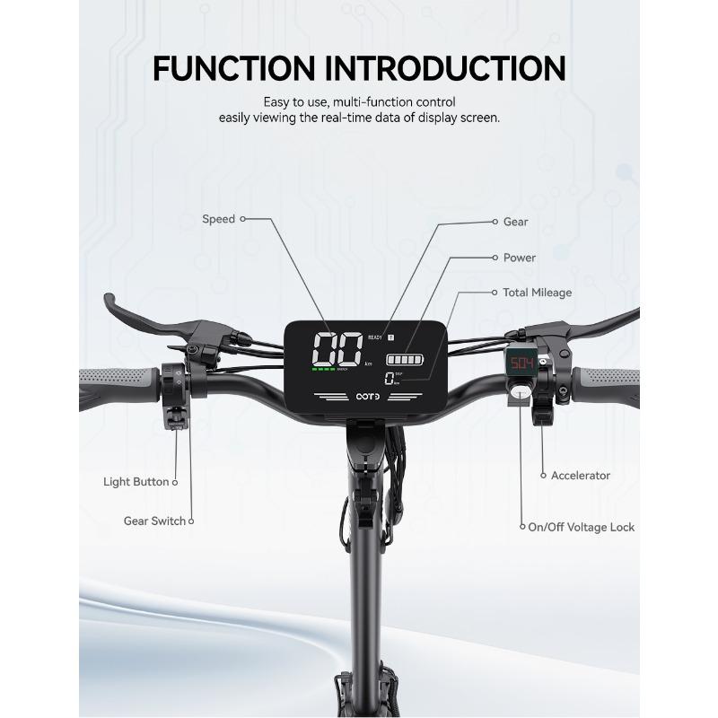 OOTD T10 E-Scooter 900W Peak power 48V13.5Ah LED Display Electric Scooter Adult 11-inch Off-Road Tire Convenient Fold EScooters