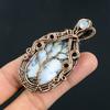 Handmade Tree of Life Copper Wire Wrapped Pendant Dendritic Opal & Moonstone Gemstone Pendant Jewelry for Women
