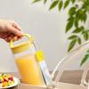 Frosted Water Bottle with Handle & Lanyard, Food Grade Clear Drinking Bottle, Leak-Proof Portable Travel Drink Soybean Milk Cup for Outdoor Gym Office
