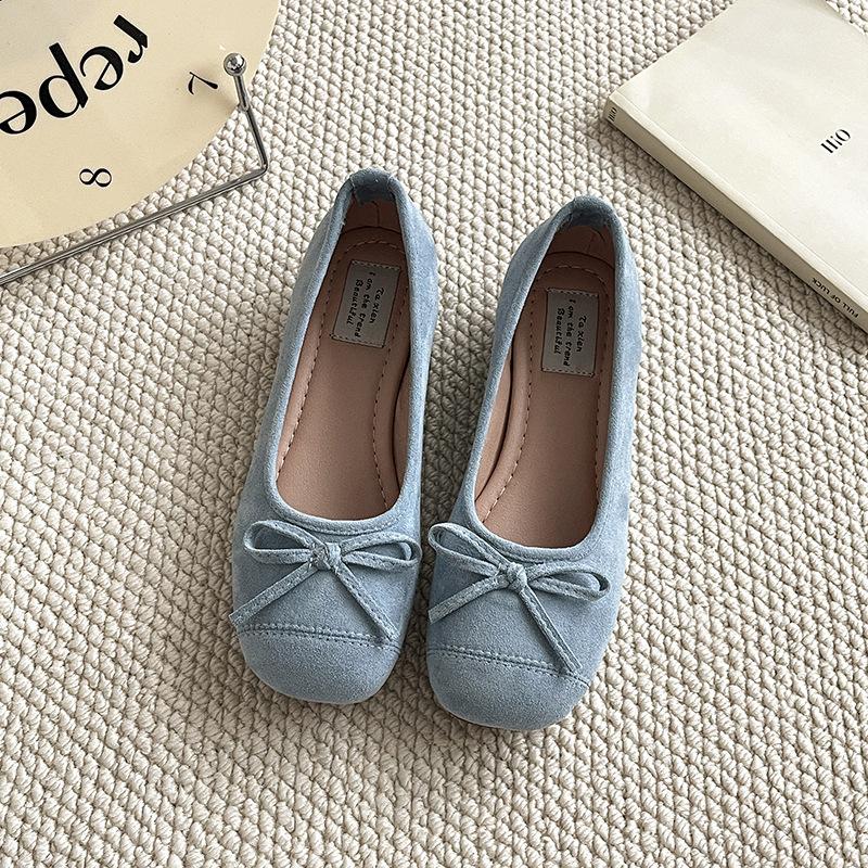 French retro silver soft-soled single shoes women's shoes summer ladyshoes evening bow flats casual light-mouth shoes