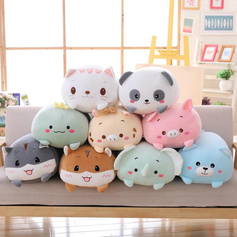 20cm Lovely Animal Sweet Dinosaur Pig Cat Bear Plush Toy Soft Cartoon Panda Hamster Elephant Deer Stuffed Doll Baby Pillow Gift