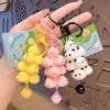 Creative Cute Pet Stacking Music Doll Key Chain Cartoon Couple Schoolbag Pendant Car Key Chain Small Gift