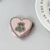 Heart-Shaped Luxury Bear Mirror Leather Phone Holder & Magnetic Ring