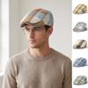 Colorful Plaid Dot Beret Checkered Pattern Retro Painter Hat Personality Forward Cap  Ladies