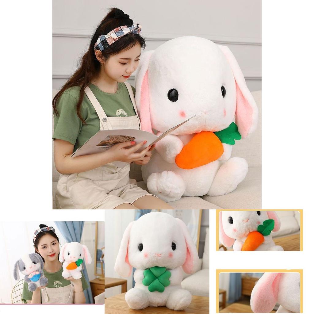 Cute Cartoon Clover Bunny Plush Toy Wholesale Easter Doll With Customizable Design Rabbit Stuffed Animal Gift Characters)