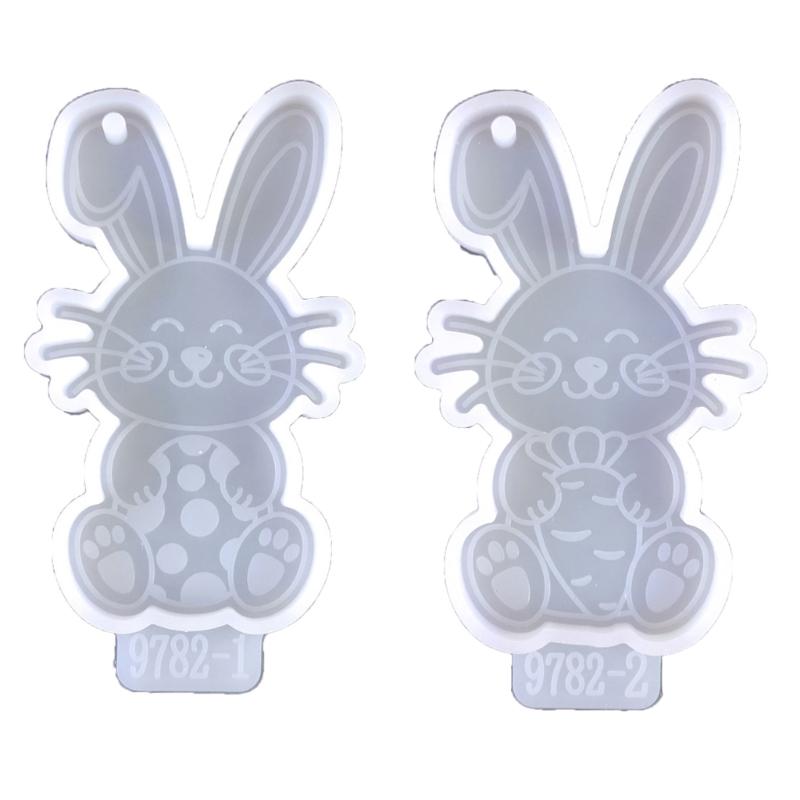Niedlicher Osterhase Schlüsselanhänger Silikonform Individualisierter Hasen Schlüsselanhänger Resinform Großartig für DIY-Projekte zum Osterthema