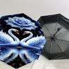 1pc Swan Love Automatic Open/Close Umbrella Compact Folding Umbrella with 8-Rib Shaft for Women/Men, Portable Travel Umbrella,1192S