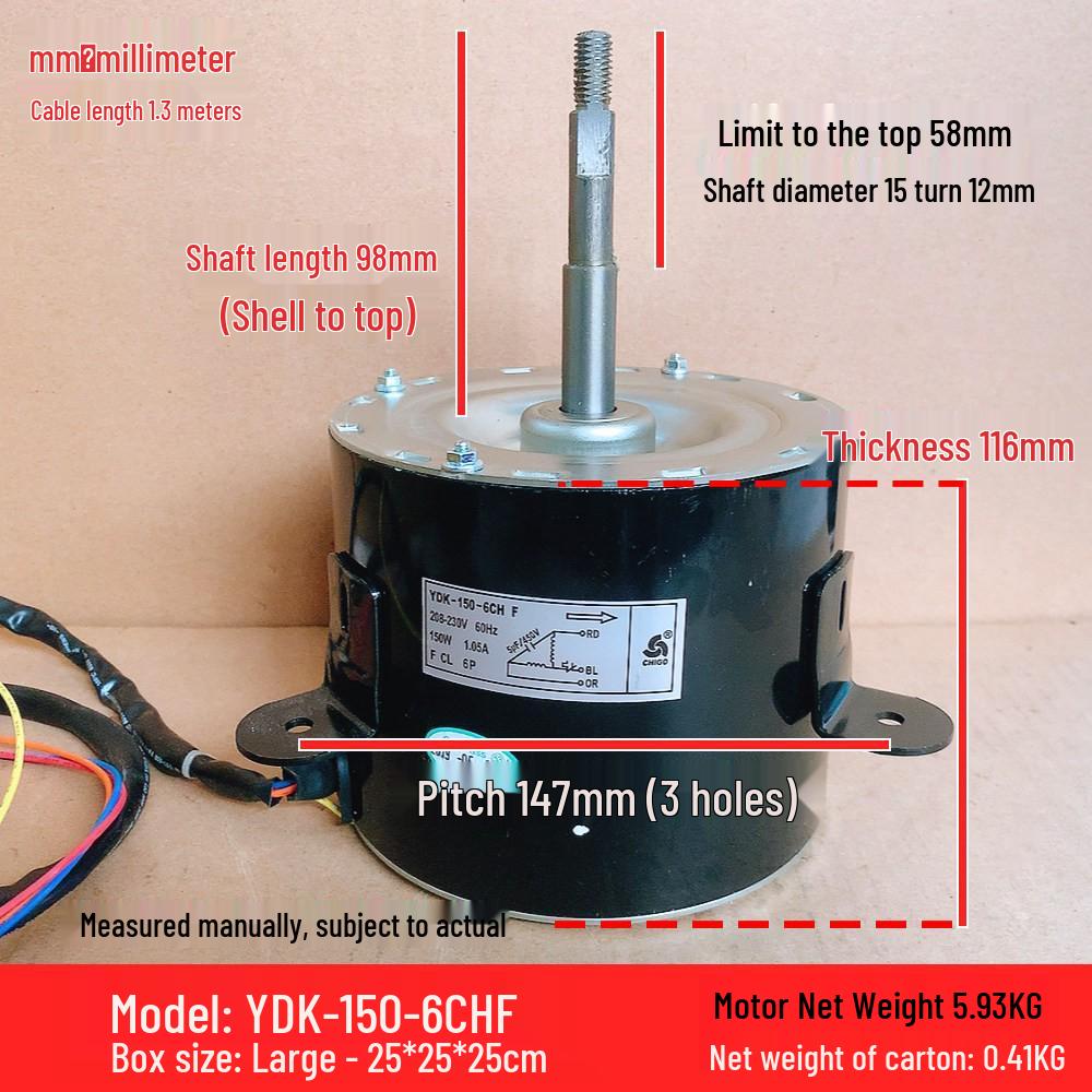 

60Hz YDK-150-6CH Motor for Chigo Air Conditioner Outdoor Fan, 150W