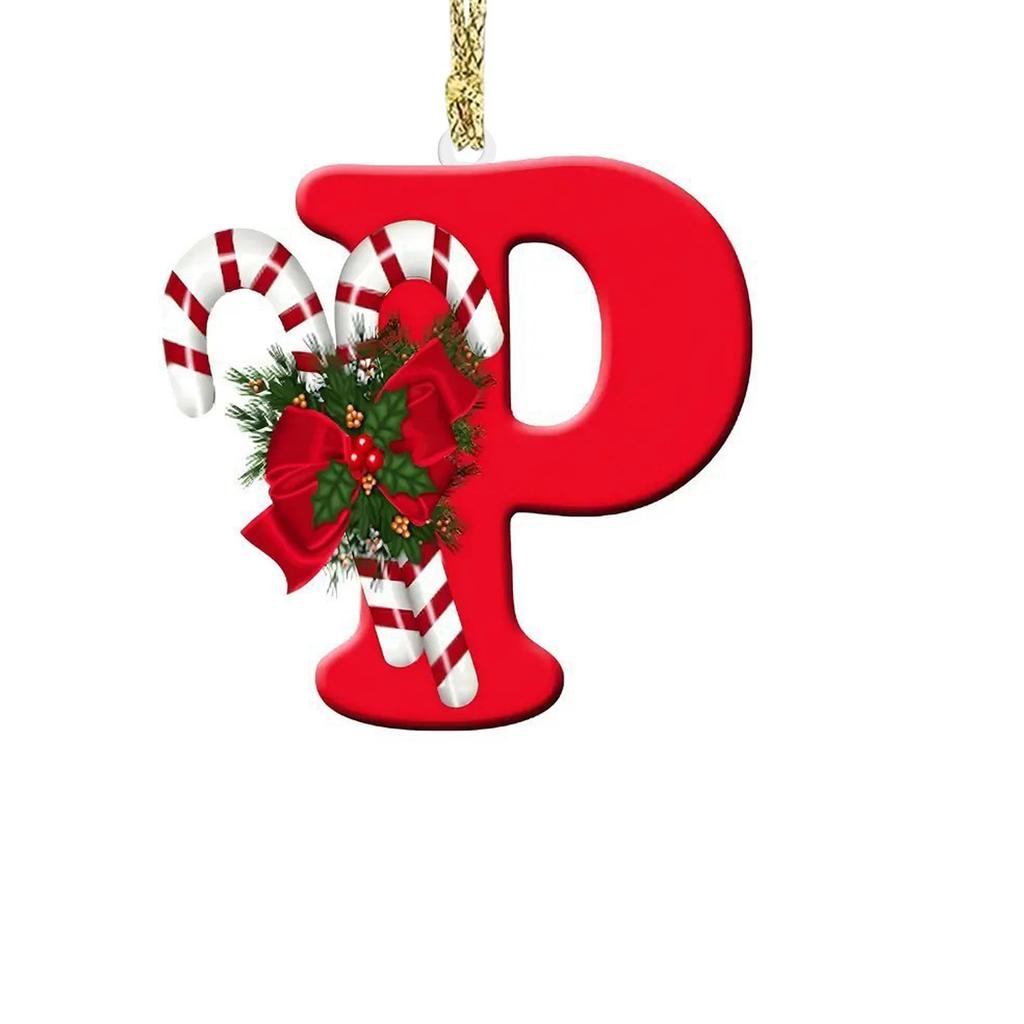 1pc Christmas Pendant Acrylic 26 Letter Pendant Hanging Christmas Tree Ornament Accessories Xmas New Year Decor Ornaments