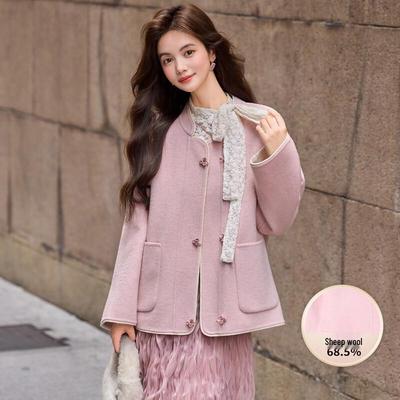 Bailuyu New Chinese Style Wool Blend Double-Faced Coat