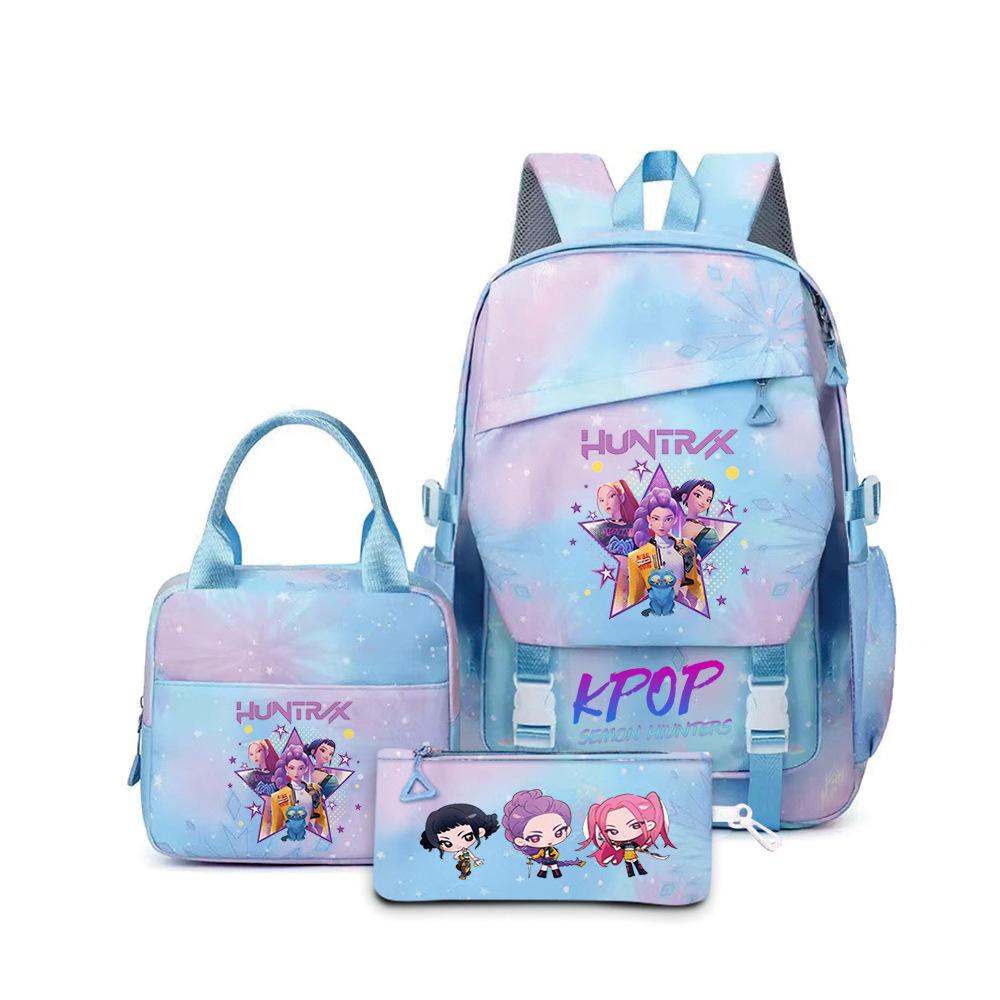 Kpop Demon Hunters, Elementary School Bag, Children'S Backpack, Lunch Bag, Pencil Bag, Three-Piece Set, Student Backpack