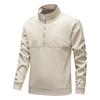 Men's Solid Color Half Zip Stand Up Collar Pullover Long Sleeved Casual Sports Slim Fit Top