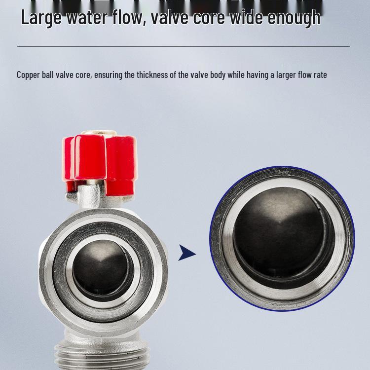 All-Copper Valve Manifold: Three-Way Union, Male/Female Thread Ball Valve for Underfloor Heating and Wall-Hung Boilers