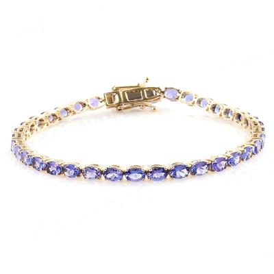 Bransoletka tenisowa z tanzanitem - posrebrzane srebro sterling 925